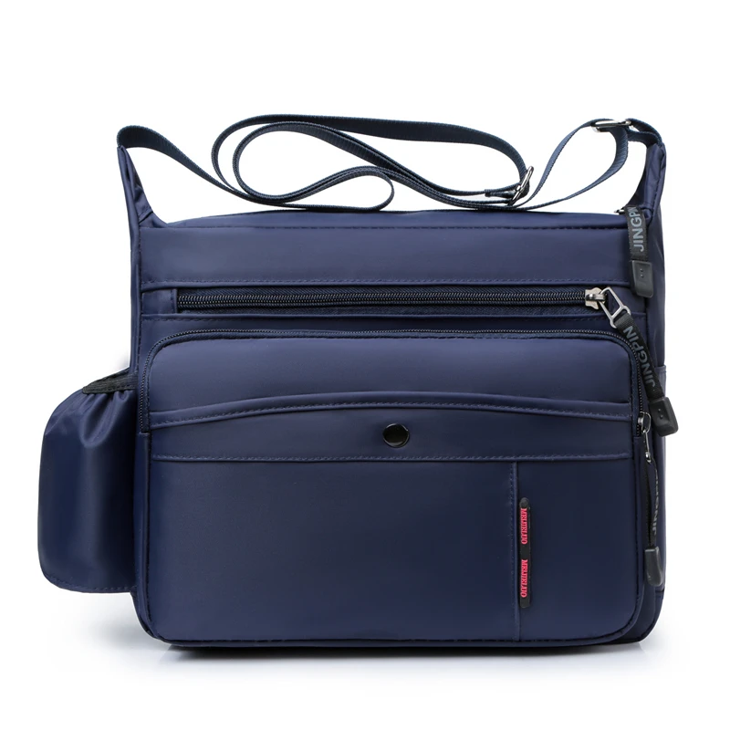 Man Oxford Shoulder Bag Purse Large capacity Handbags Waterproof Travel Multi-pocket Solid Casual Tote Crossbody Bags