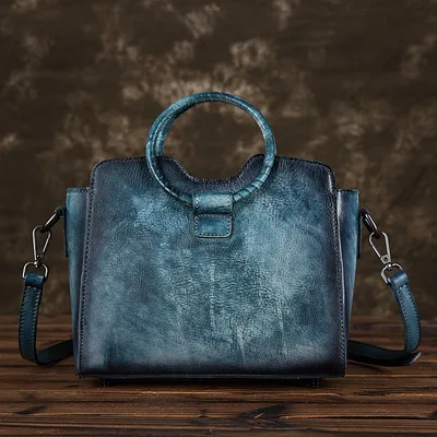 Style C WERAIMJX винтажные женские сумки из натуральной кожи, сумки высокого качества на плечо для женщин, дизайнерские сумки через плечо с круглой ручкой - Цвет: Style C