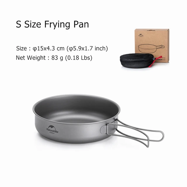 Naturehike Titanium Pot Frying Pan Utensils Ultralight Folding 