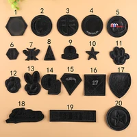 Black Leather Star Embroidered Patches Iron-On for Clothes Jackets Shoes - Image 2