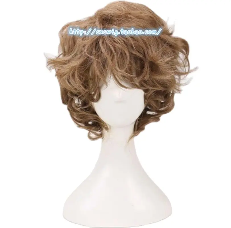 Bilbo Baggins The Hobbit Cosplay Wig Brown Short Curly Synthetic Hair