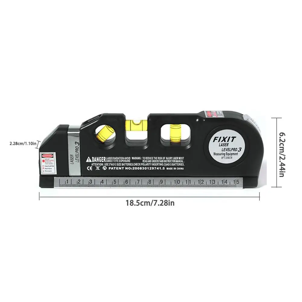 Heißer Verkauf Laser Horizon Vertical Messen 8FT Aligner Standard Und Metrischen Herrscher Mehrzweck Messen Level Laser Schwarz Heißer Verkauf Laser Horizon Vertical Messen 8FT Aligner Standard Und Metrischen Herrscher Mehrzweck Messen Level Laser Schwarz