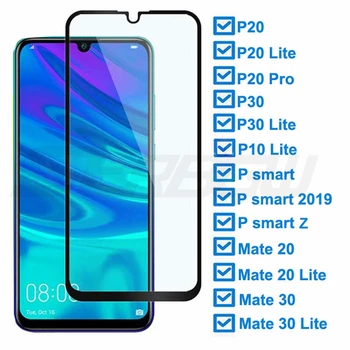 Перейти на Алиэкспресс и купить 9D закаленное стекло для Huawei P30 Lite P20 Pro P smart Z 2019 Защитное стекло для Huawei Mate 20 30 Lite Защитная пленка для экрана