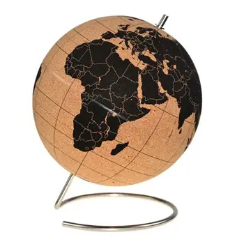 

Cork Wooden Tellurion Globe World Map with Metal Base for Mapping Travel Decor K1MA New Toy
