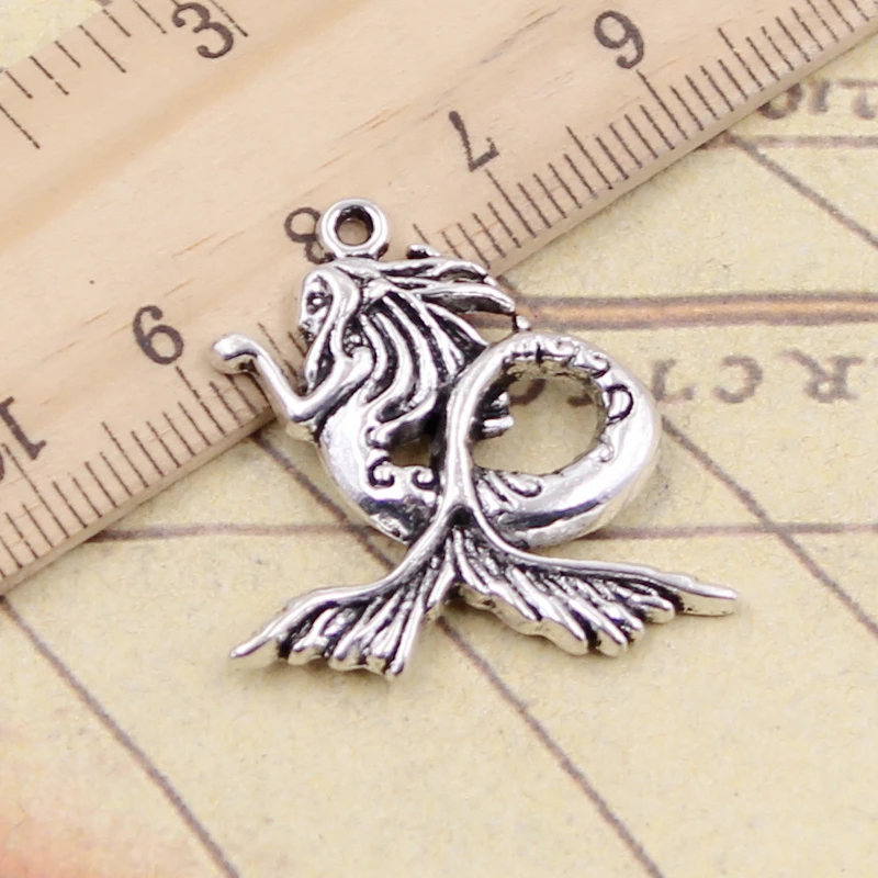 

10pcs Charms mermaid 27x27mm Tibetan Silver Plated Pendants Antique Jewelry Making DIY Handmade Craft pendant