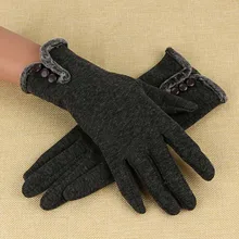 Спальное место# P501 Для женщин кашемировые Утепленная одежда вождения полный палец перчатки Сенсорный экран перчатки luva зима Лидер продаж