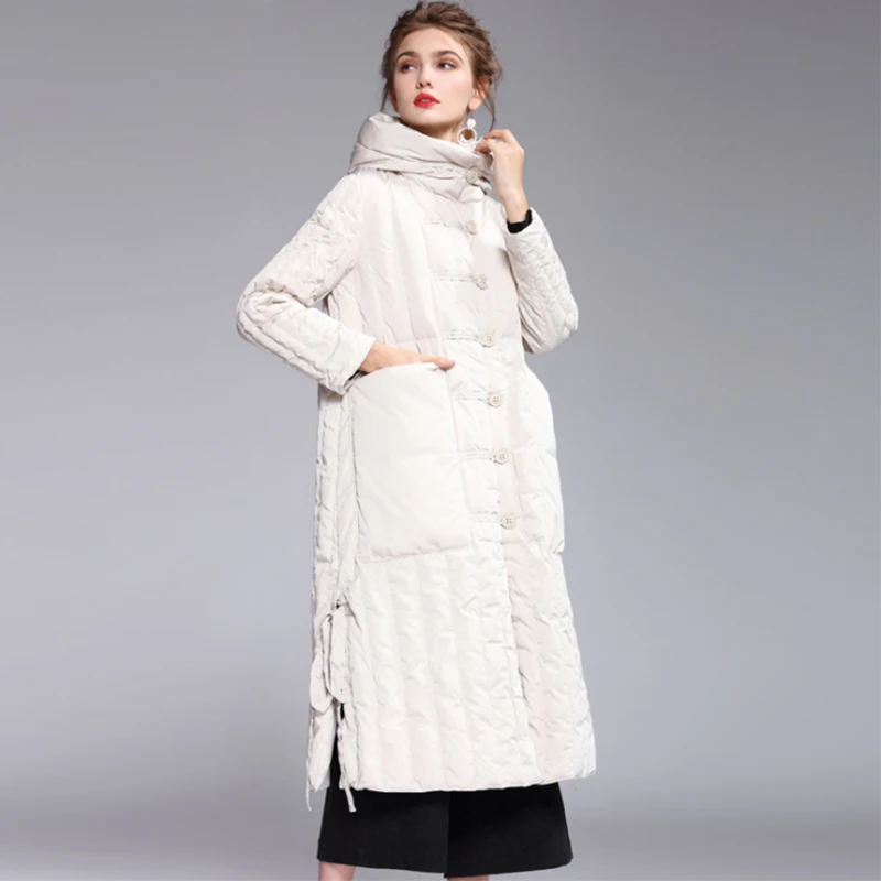 Beste Liva meisje 2019 Nieuwe Herfst Winter Vrouwen Eend Downs Jas Slim Parka Dames Jas Lange Capuchon Plus Size Ultra Licht bovenkleding