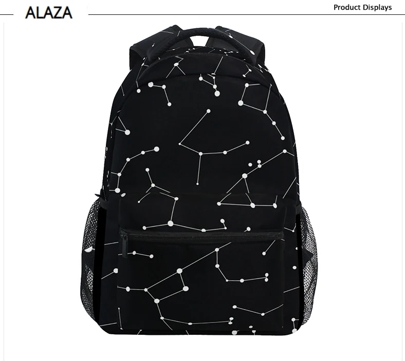ALAZA черный рюкзак небесная звезда печать сумка мужская большая сумка для путешествий сумка для школьников сумка для ноутбука рюкзак для мужчин подарок