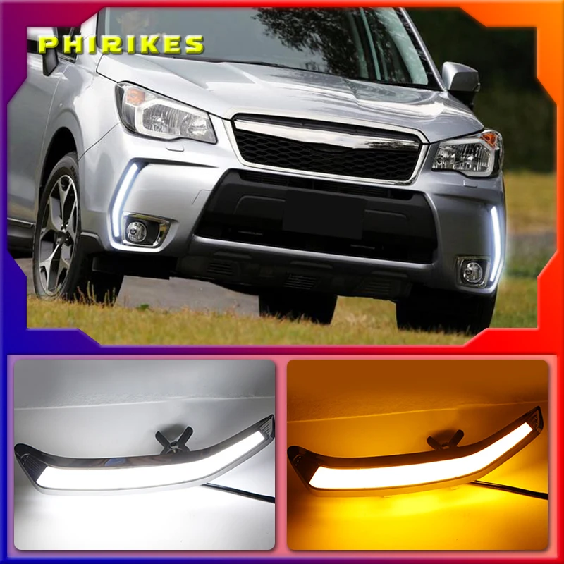 

For Subaru Forester 2013-2018 LED DRL Daytime Running Light Daylight Waterproof yellow Signal