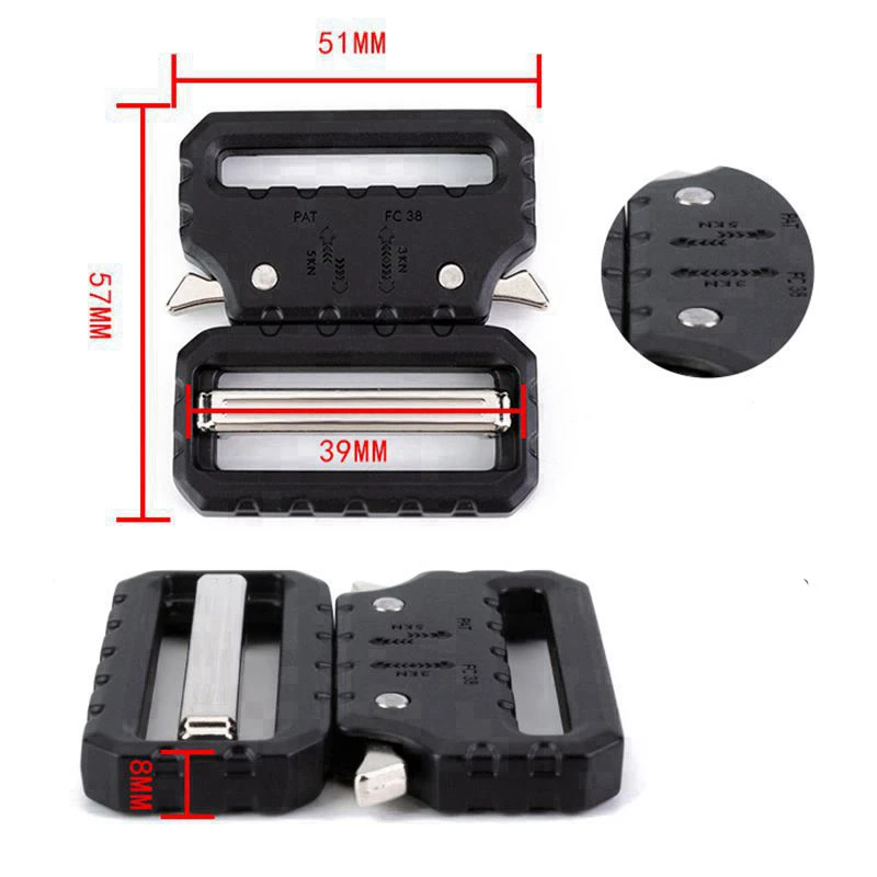 25mm 38mm Taktische Gürtelschnalle Schnellverschluss Metall-Verschluss für Gürtel Gurtband Taschengurte Herren Ersatz-Gürtelschnalle – Detail 7