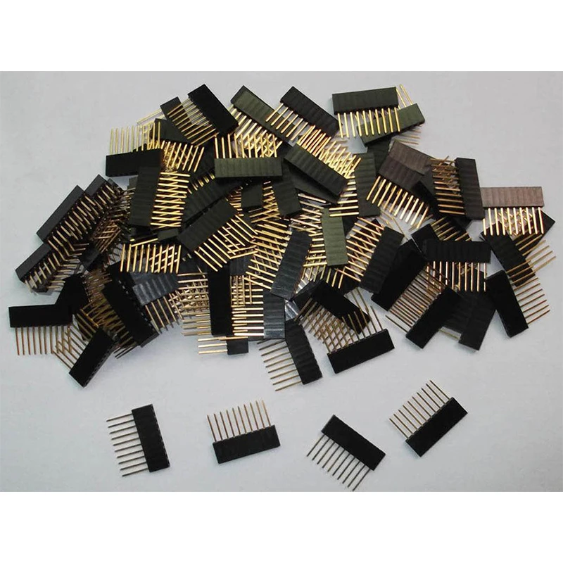 50pcs 2.54mm Pitch 8 Pin Single Row Stackable Shield Female Header for Arduino 