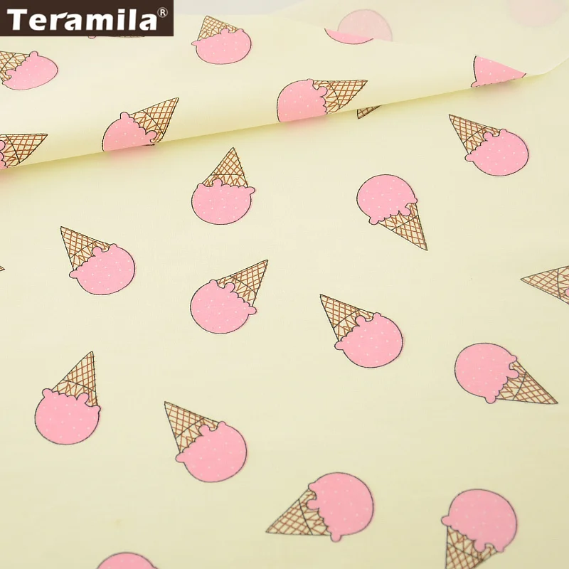 Cotton Fabric Pink Icecream Sewing Cloth Cover Home Textile Decoration Doll Bedding Clothing Patchwork Teramila Fabrics Quilting|fabric quilt|cloth