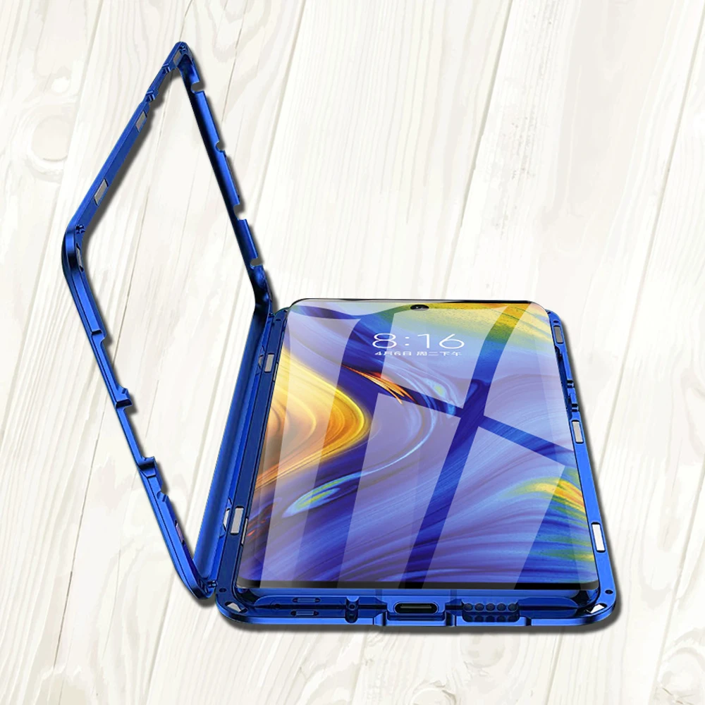 Роскошный Алюминиевый металлический бампер Магнитный чехол для samsung Galaxy Note 10 Plus S10 Plus s10e Note10 Магнитный чехол стеклянная крышка Coque