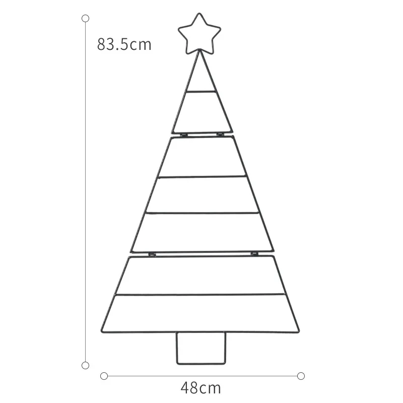 Мини-комплект для рождественской елки в скандинавском стиле, золотой и белый цвета, настенные украшения для дома «сделай сам», рождественские украшения в виде звезд, новогодние украшения для детской комнаты - Цвет: Black