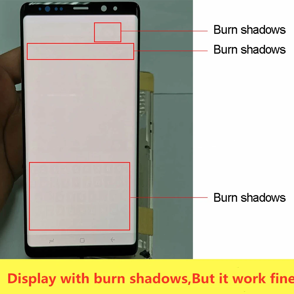 

ORIGINAL 6.3'' Display with Burn-Shadow LCD for SAMSUNG Galaxy Note8 N9500 N950F N900D N900DS Touch Screen Digitizer with Frame
