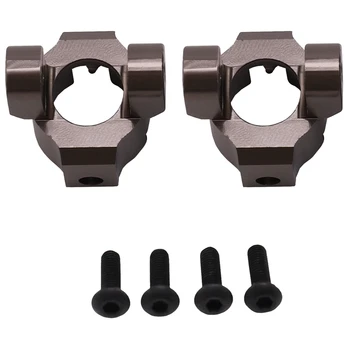 

2PCS Alloy Front C Hub Bracket Axle Housing End Kit for RC Toy Car 1:10 HPI Venture FJ Cruiser Titanium