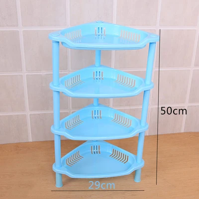 Bathroom Shelf Organizer Corner Shelf Caddy Bathroom Plastic Corner Shelf Shower Storage Shampoo Holder Kitchen Storage Rack - Цвет: 4Layers-blue