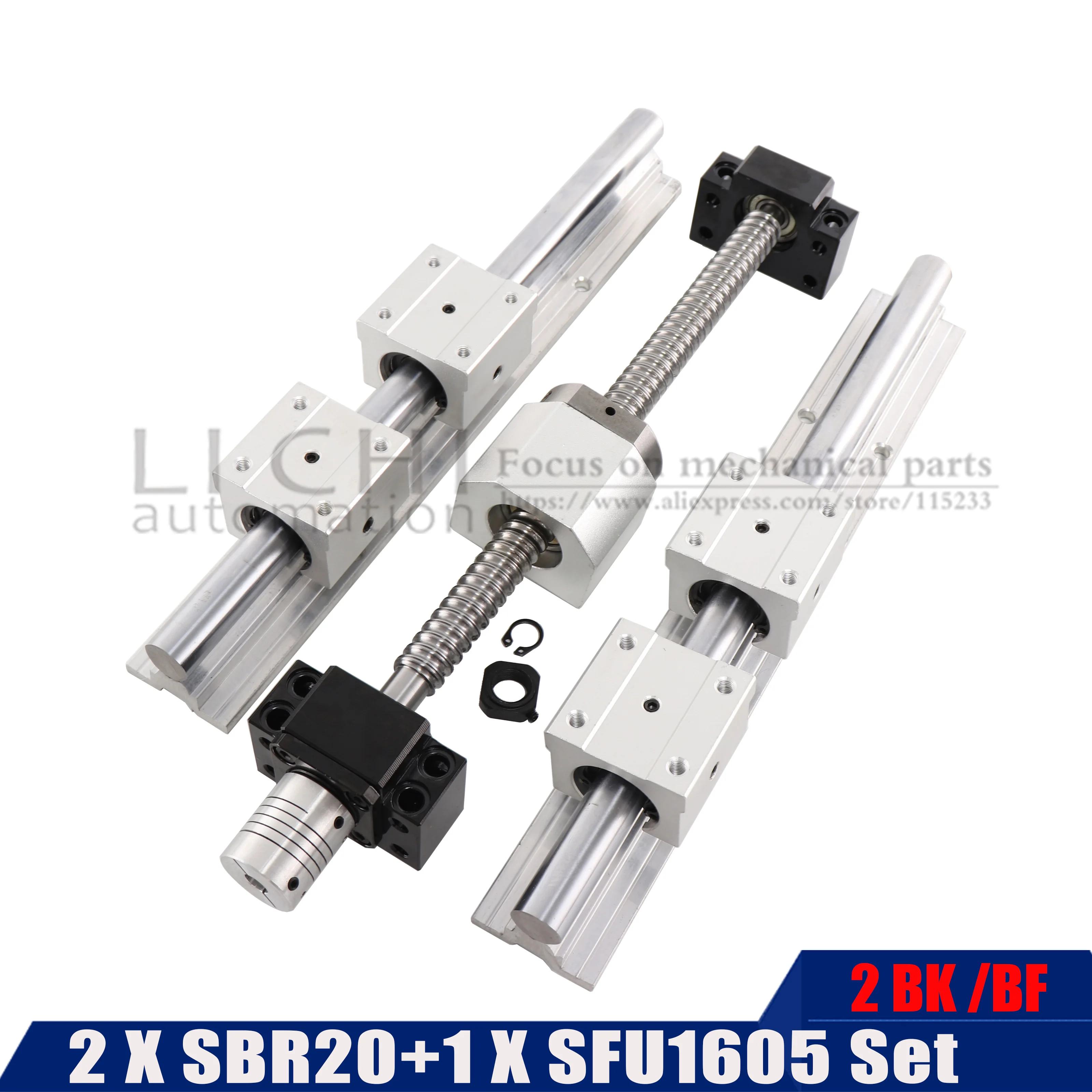 SfU1605 стандартная обработка SBR20UU + BKBF20mm линейная Опора направляющей sbr20 Группа