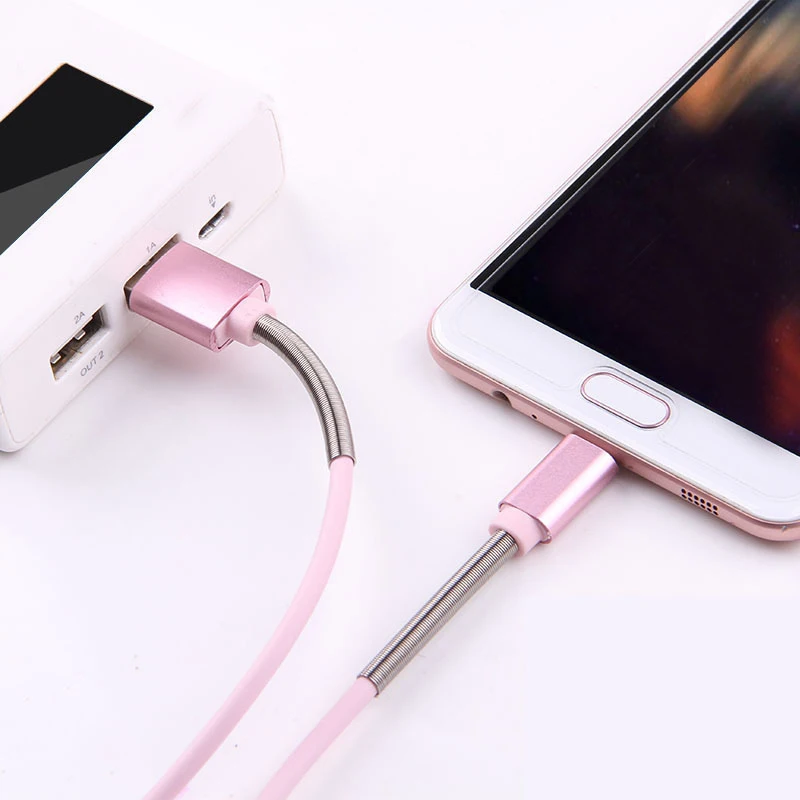 KNYUSB To Micro USB Fast Durable Charging Cable Data Transmission Half-Spring for Android Mobile Phone | Электроника