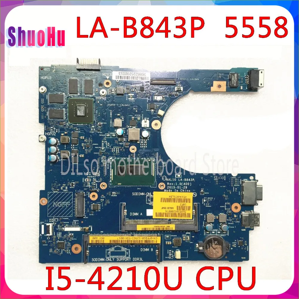 KEFU LA-B843P CN-0FRV68 For DELL FRV68 5458 5558 5758 Laptop Motherboard DDR3 HM76 Inspiron Intel Integrated 90 Days | Компьютеры и