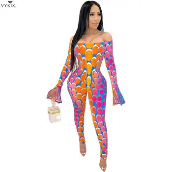 

2020 Summer Tracksuit Women Set Dot Print Bodysuits+pants Sexy Night Party Streetwear Two Piece Suit Slash Neck Club Outfits