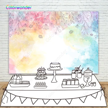 

Colorful Watercolour Vinyl Photographic Backdrop Spring Flowers Newborn Infant Baby Portrait Photo Background For Photo Studio