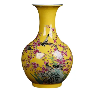 

JINGDEZHEN CERAMIC PLUM BIG VASE COLORFUL FLOWER VASE FLOWER ARRANGEMENT NEW CHINESE LIVING ROOM HOME DECORATION VASE