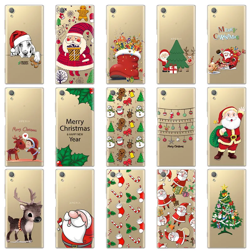 

Christmas Case Elk Soft Cover For Coque Sony Xperia L1 X XA XA1 XA2 XZ XZ1 XZ2 XZ3 Z5 10 Compact Plus Ultra Xmas Case Funda
