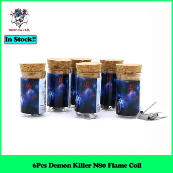 

6Pcs Demon Killer N80 Flame Coil for atomizer RDA RBA RTA RDTA DIY electronic cigarette vape tank wire prebuilt coil head