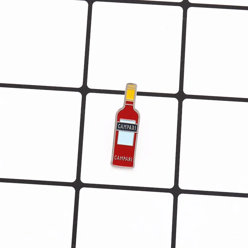 Эмалированные булавки Campari в виде ликера красная мини брошь значок на лацкан из