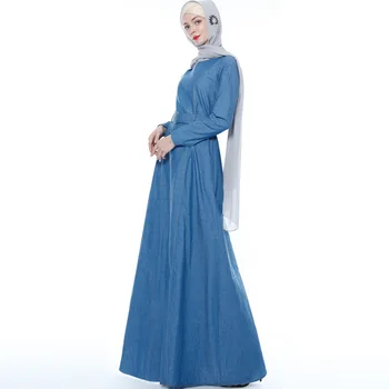 Women Slim Fit Denim Robe Dress