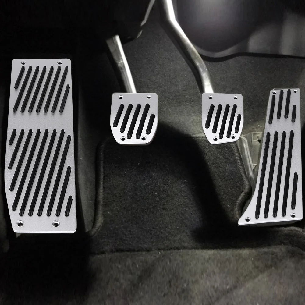 Brake Foot Pedal 4pcs Car Manual Transmission Clutch Brake Foot Rest Pedal Pad for 1 3 5 7 X1 Series E30 E32 Car Foot Pedal