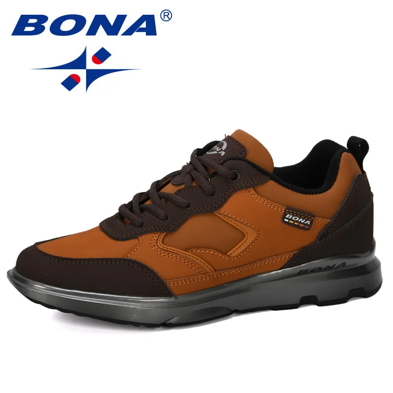 Goedkoop BONA 2019 Nieuwe Designer Mens Casual Schoenen Koe Split Comfortabele Wandelschoenen Man Antislip Wearable Mannen Sneakers Leisure schoeisel