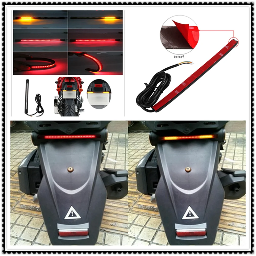 

Motorcycle light with tail brake stop turn signal LED red amber for Kawasaki VERSYS 650cc ZG1000 CONCOURS ZRX1100 1200 ZX1100