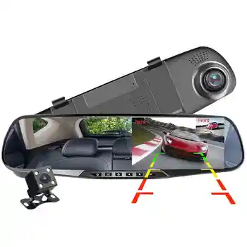 

 Full HD 1080P Car DVR Camera Auto 4.3 Inch Rearview Mirror Digital Car Video Recorder Dual Lens Camcorder
