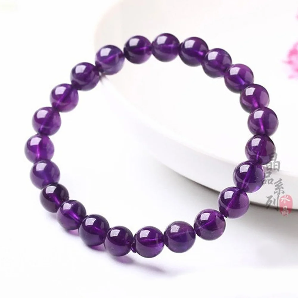 8mm Charm Beaded Bracelet With Natural Stone Beads Purple Amethysts Bracelet Bangle For Men Women Jewelry Best Friend Gift 1PC bangle bracelet beaded bracelet bead bracelet