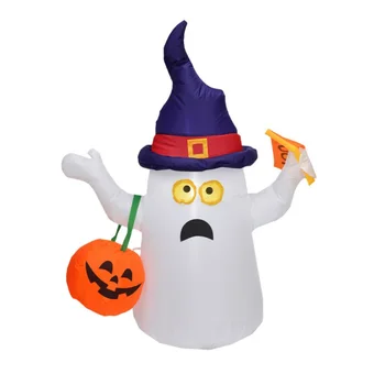 

5FT Tall Ghost And Pumpkin Inflatable Halloween Decoration With LED Lights And Fan For Outdoor Indoor Home Garden Yard New Qgnv