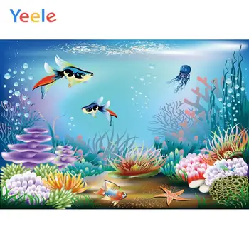 

Yeele Sea Bed Underwater Fishes coral Birthday Party Decoration Photographic Backgrounds Photography Backdrops For Photo Studio