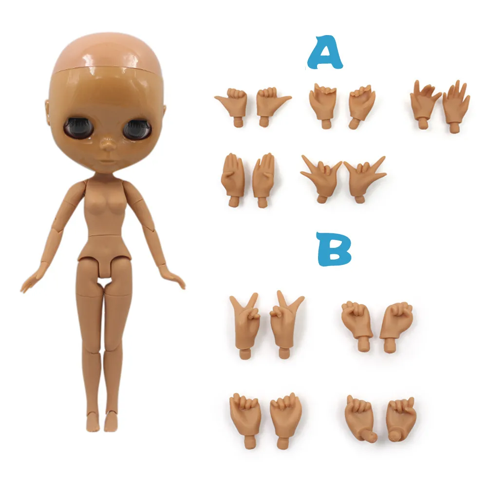 Blyth кукла 1/6 Bjd шарнир тело лысая голова кукла с глазками, кукла без одежды 30 см, 5 цветов 19 суставов руки AB, изменить Макияж DIY