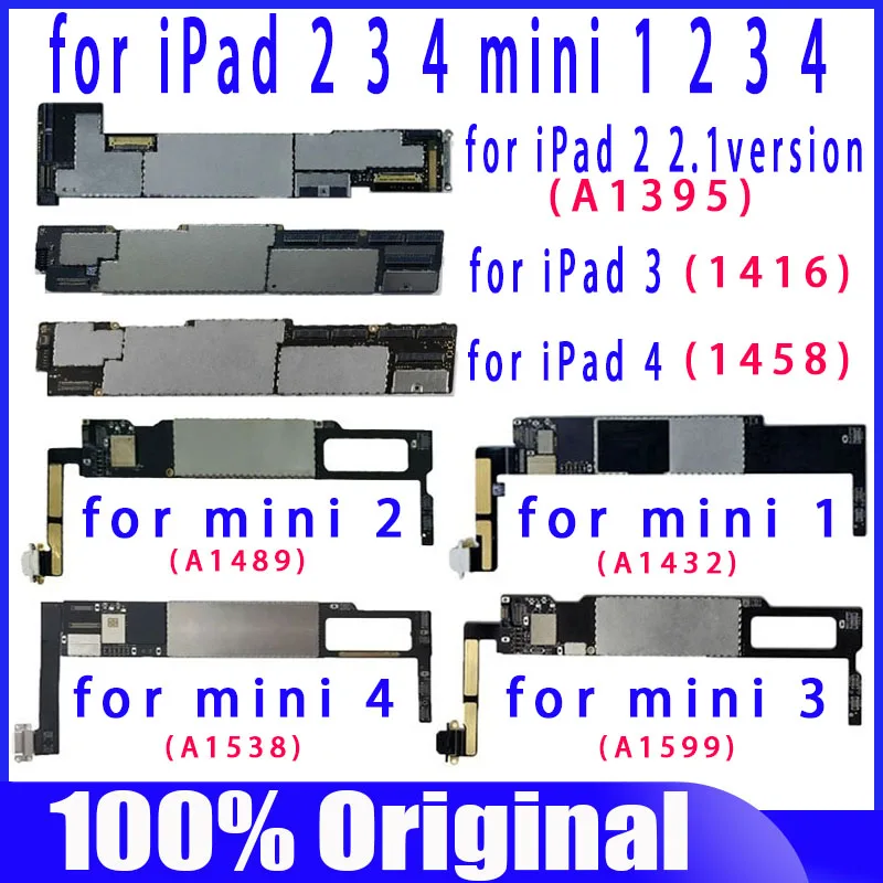 Без iCloud для Ipad 2 3 4 мини на возраст 1 материнская плата A1395 A1416 A1458 A1432 A1489 A1599 A1538