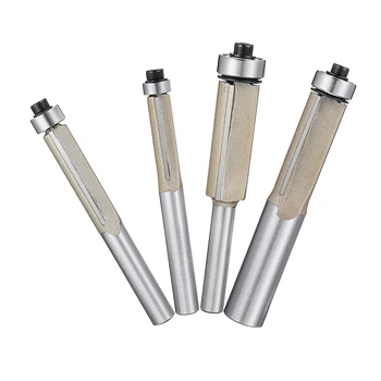 

1/4 1/2 Inch Milling Cutter Shank Extended Bearing Straight Dual Edged Trimming Knife Carpenter Router Bit For Woodworking DIY