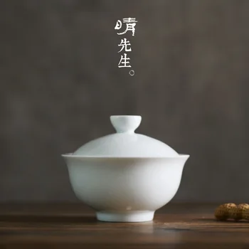 

Jindezhen Lily White Porcelain Clay Sweet White Tureen Sweet White Glaze Yulan Tureen Teacup Ceramics Eggshell Kung Fu Tea Have