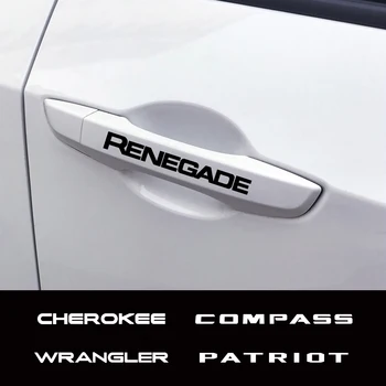 

4pcs Car Door Handle Sticker For Jeep Renegade Patriot Wrangler Cherokee Compass TrailHawk Rubicon Liberty Commander Accessories
