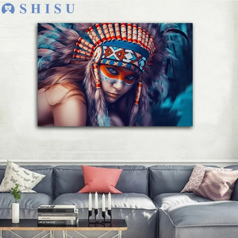 

Indian Painting Canvas Figure Painting poster picture Home Decorative Painting for Bedroom Livingroom Home Decor