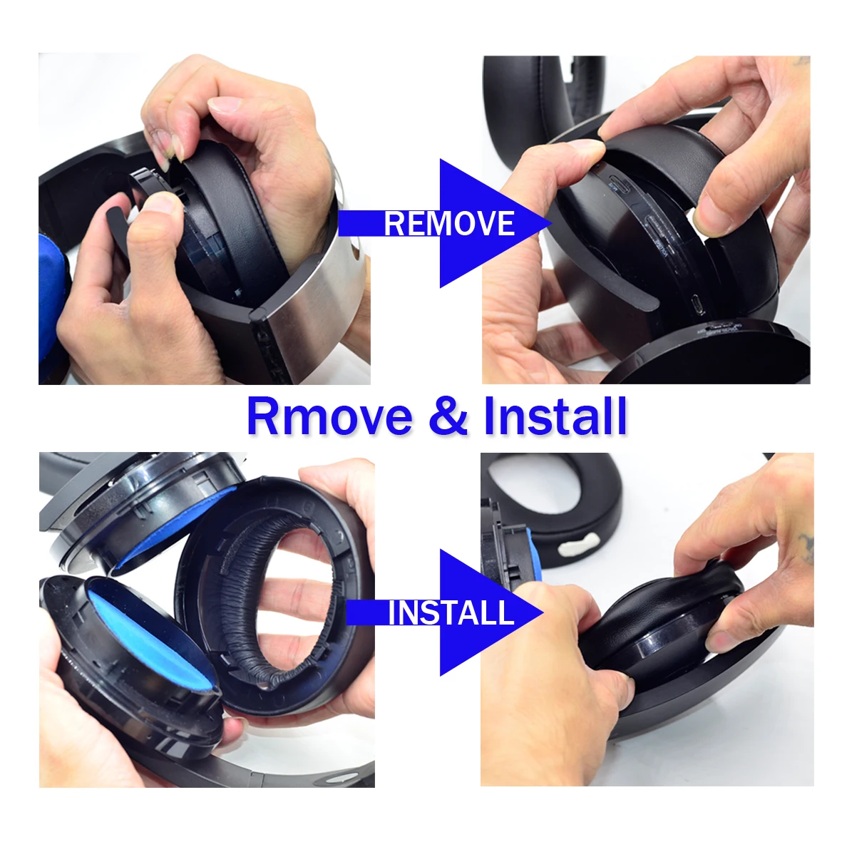 Replacement cushion ear pads for SONY PlayStation PS4 Platinum CECHYA 0090 Wireless Headset