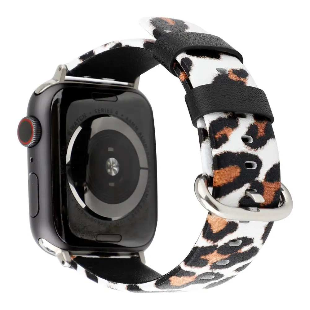 

Leather Watchband for 38mm 40mm 42mm 44mm Apple Watch Band Leopard iwatch Strap Smartwatch Wristwatch Belt.