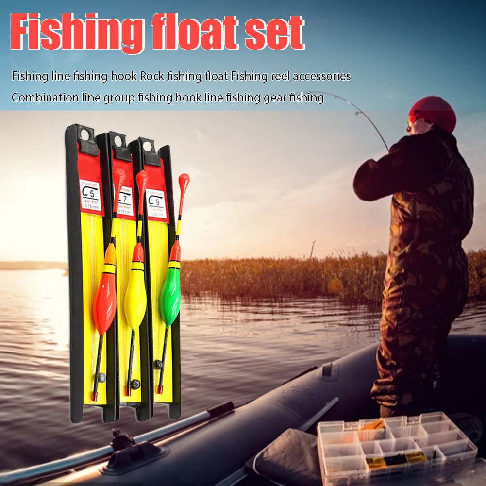 3Pcs Fishing Floats Set, Fishing Bobber Line Kits, Fishhook, Foam Buoy, Rock Tackle, Ice Buoy Fish Accessories