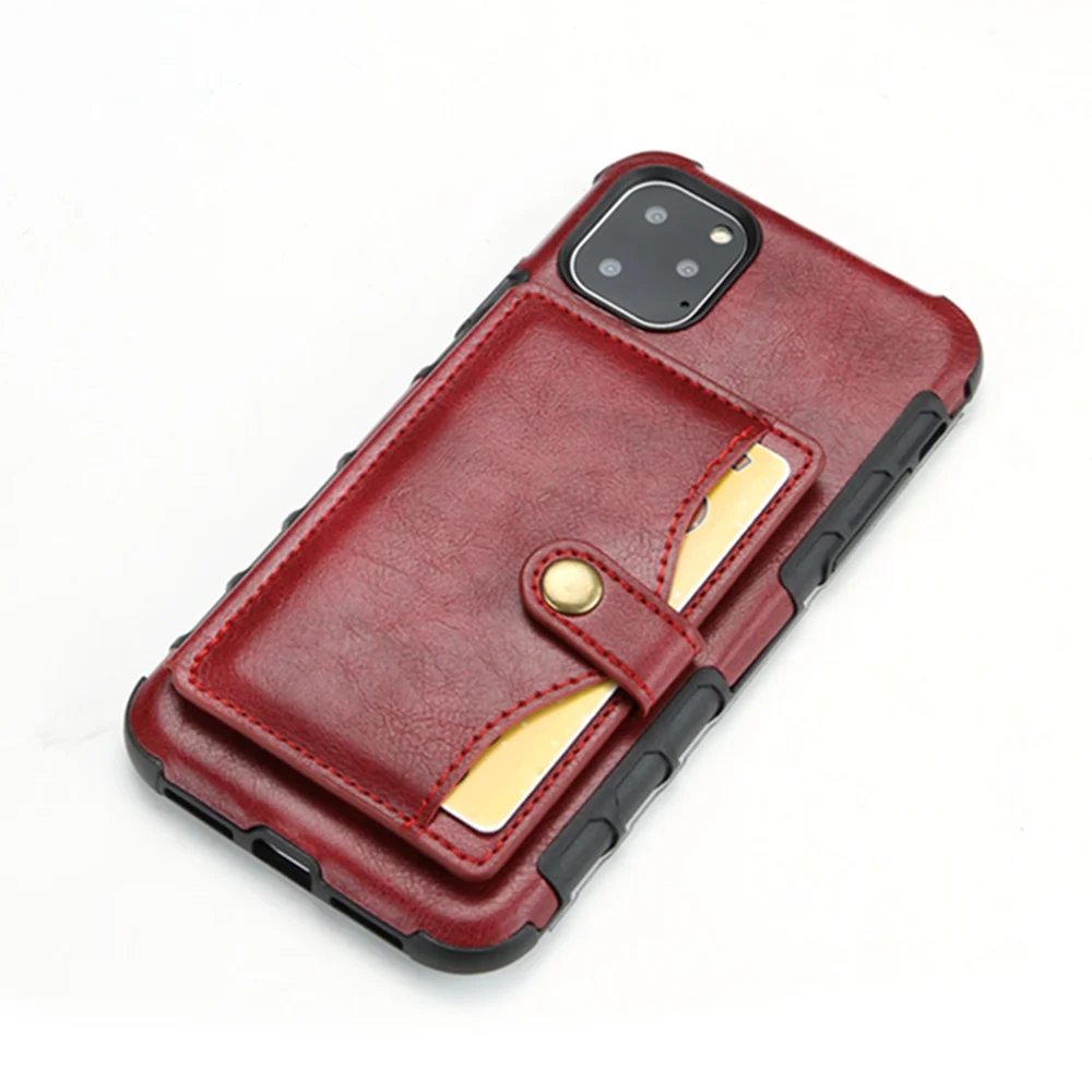 Eqvvol Чехол-бумажник в стиле ретро из искусственной кожи для iPhone 11 Pro MAX X XS XR 7 8 6 6s Plus чехол с отделением для кредитных карт Жесткий Чехол-книжка - Цвет: Red Wine