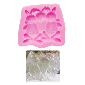 

Byjunyeor Rabbits Silicone Mold Fondant Chocolate Candy Lollipop Crystal Epoxy UV Resin Soft Ice Clay Bake Tools M390