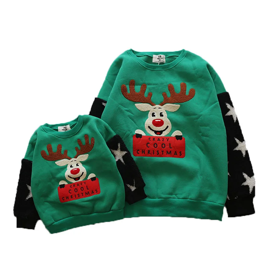 Рождественский свитер для всей семьи; Топ; новогодний флисовый теплый хлопковый свитер для мужчин, женщин, мальчиков и девочек; пижамы с капюшоном; джемпер; Рождественский подарок - Цвет: One sweater4
